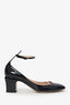 Valentino Black Patent Leather Ankle Strap Pump Size 41