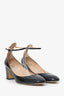 Valentino Black Patent Leather Ankle Strap Pump Size 41