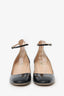 Valentino Black Patent Leather Ankle Strap Pump Size 41