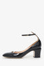 Valentino Black Patent Leather Ankle Strap Pump Size 41