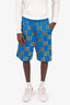 Gucci Blue/Gold Velvet/Rhinestone 'GG' Short Size M