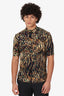 Saint Laurent Brown/Black Tiger Print Stud Detail Short Sleeve Button Up Shirt Size 37 Mens