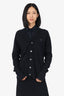 Acne Studios Black Wool Face Square Patch Cardigan Size S