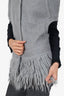 Ermanno Scervino Grey Mohair Knit Fringe Sleeveless Cardigan Size S