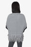 Ermanno Scervino Grey Mohair Knit Fringe Sleeveless Cardigan Size S