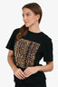 Alexander Wang Black Leopard Print Logo Short Sleeve T-Shirt Size S