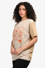 Loewe Brown/Orange Embroidered Logo Short Sleeve T-Shirt Size S