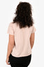 Celine Pink/Red Logo Printed Short Sleeves Cropped T-shirt Size L