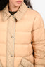 Burberry Beige Quilted Detail Down Jacket Size M