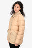 Burberry Beige Quilted Detail Down Jacket Size M