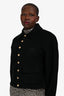 Celine Black Cashmere Logo Embroidered Jacket Size 40
