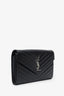 Saint Laurent Black Chevron Leather Envelope Wallet On Chain