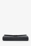 Saint Laurent Black Chevron Leather Envelope Wallet On Chain