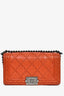 Pre-Loved Chanel™ 2014 Orange Caviar Whipstitch Leather 'Dallas' Medium Boy Bag