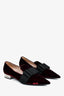 Miu Miu Burgundy Velvet Patent Bow Flats with Crystal Embellishment Size 37.5