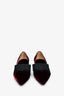 Miu Miu Burgundy Velvet Patent Bow Flats with Crystal Embellishment Size 37.5