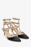 Valentino Black Patent Rockstud Kitten Heels Size 38