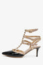 Valentino Black Patent Rockstud Kitten Heels Size 38