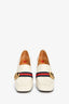 Gucci White Leather GG Marmont Pearl Accents Pumps Size 38