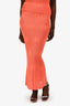 Asta Resort Orange Knit Flower Maxi 'Nina' Skirt + Tank Top Set Size M