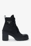 Prada Black Re-Nylon Chunky Block Heeled Boots Size 37.5