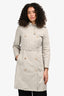 'S Max Mara Light Grey Trench Coat with Belt Size 2