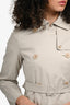 'S Max Mara Light Grey Trench Coat with Belt Size 2