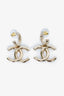 Pre-Loved Chanel™ Gold Toned Black/White CC Drop Earrings