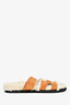 Hermès Brown Suede/Shearling 'Chypre' Sandals Size 38
