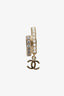 Pre-Loved Chanel™ 2022 Champagne Gold Toned Faux Pearl CC Hoops