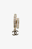 Pre-Loved Chanel™ 2022 Champagne Gold Toned Faux Pearl CC Hoops