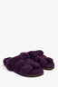 Hermès Purple Shearling 'Chypre' Sandals Size 38