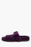 Hermès Purple Shearling 'Chypre' Sandals Size 38