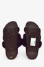 Hermès Purple Shearling 'Chypre' Sandals Size 38