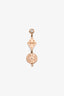 Hermes 18K Rose Gold Diamond 'Gambade' Double Ring Size 50