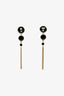 Pre-Loved Chanel™ 2018 Gold Toned Black Double Crystal CC Dangle Earrings