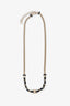 Pre-Loved Chanel™ 2021 Silver Tone/Black Leather Necklace