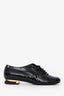 Pre-Loved Chanel™ Black Patent Leather Lace Up Oxford Shoes Size 37