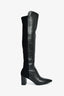 Stuart Weitzman Black Leather Knee High Pointed Toe Heeled Boots Size 6.5
