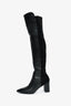 Stuart Weitzman Black Leather Knee High Pointed Toe Heeled Boots Size 6.5