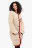 Gucci x NY Yankees Beige Alpaca/Wool Embellished Patchwork Long Cardigan Size S
