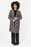 Dries Van Noten Grey/Brown Wool/Silk Wave Print Coat Size 38