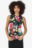 Dolce & Gabbana Black Silk Floral Print Knitted Sleeveless Sweater Size 46