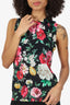 Dolce & Gabbana Black Silk Floral Print Knitted Sleeveless Sweater Size 46
