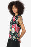 Dolce & Gabbana Black Silk Floral Print Knitted Sleeveless Sweater Size 46