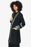 Etro Black Silk Trimmed Beaded Coat Size 48