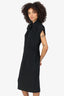 Moschino Black Wool Bow Detail Midi Sheath Dress Size 14