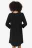 Marni Black Crystal Beaded Collar Long Sleeve Mini Dress Estimated Size M