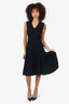 Alaïa Black Knit Accordion Pleat Detail Sleeveless Dress Size M