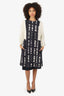 Etro Black/White Printed Coat Size 48